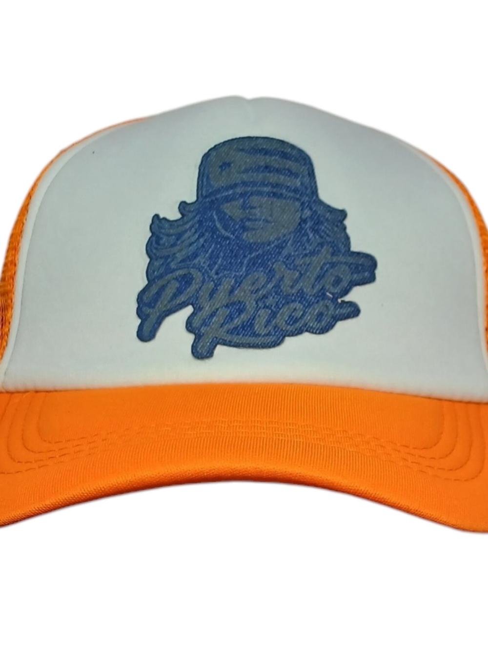 Vintage-Style Puerto Rico Trucker Hat – Orange & White